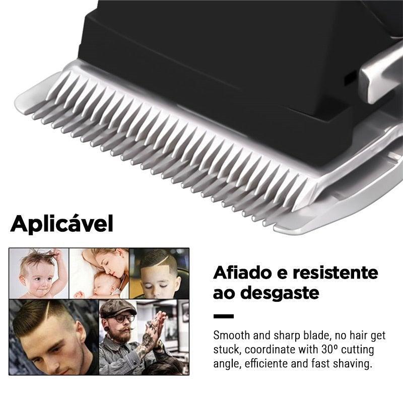 Kit Máquina de Cortar Cabelo e Barba Profissional - Ckeyin®